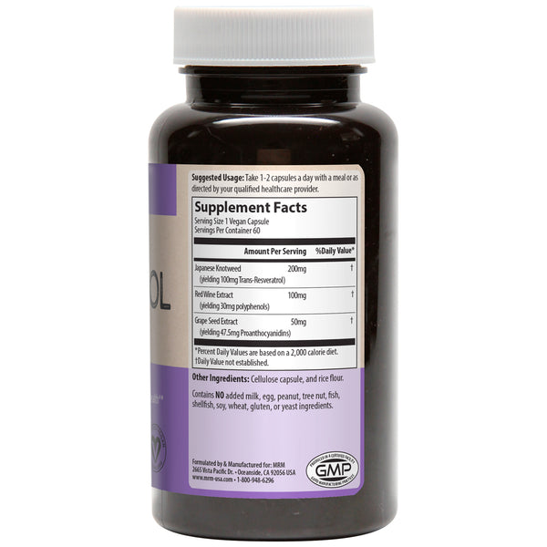 MRM, Resveratrol, 60 Vegan Capsules - The Supplement Shop