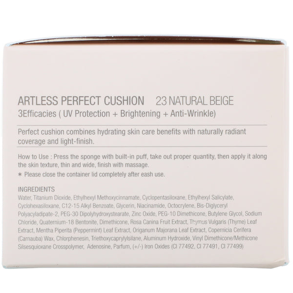 Heimish, Artless Perfect Cushion with Refill, SPF 50+ PA+++, 23 Natural Beige, 2 - 13 g Each - The Supplement Shop