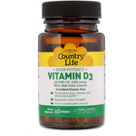 Country Life, High Potency Vitamin D3, 250 mcg (10,000 IU), 60 Softgels - The Supplement Shop