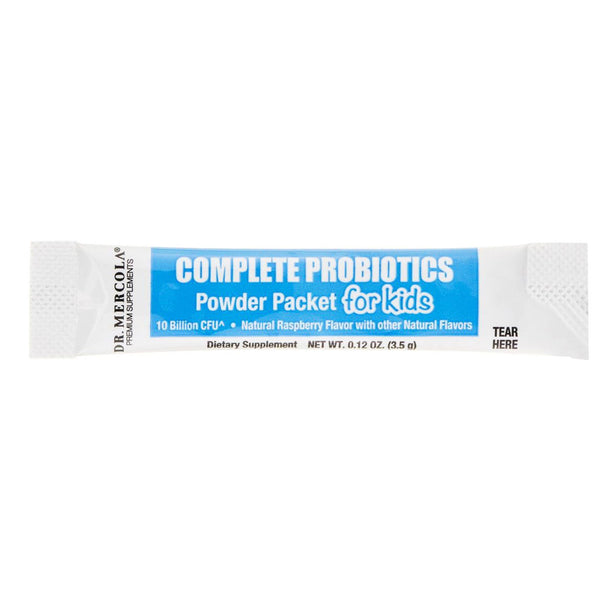 Dr. Mercola, Complete Probiotics Powder Packets for Kids, Natural Raspberry Flavor, 30 Packets, 0.12 oz (3.5 g) Each - The Supplement Shop