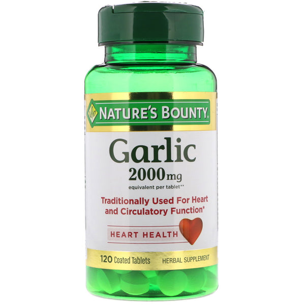 Nature's Bounty, Garlic, 2,000 mg, 120 Coated Tablets - The Supplement Shop