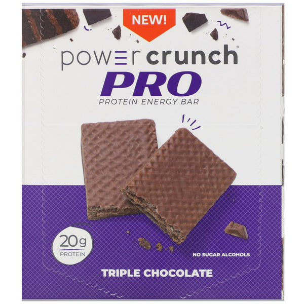 BNRG, Power Crunch Protein Energy Bar, PRO, Triple Chocolate, 12 Bars, 2.0 oz (58 g) Each - The Supplement Shop