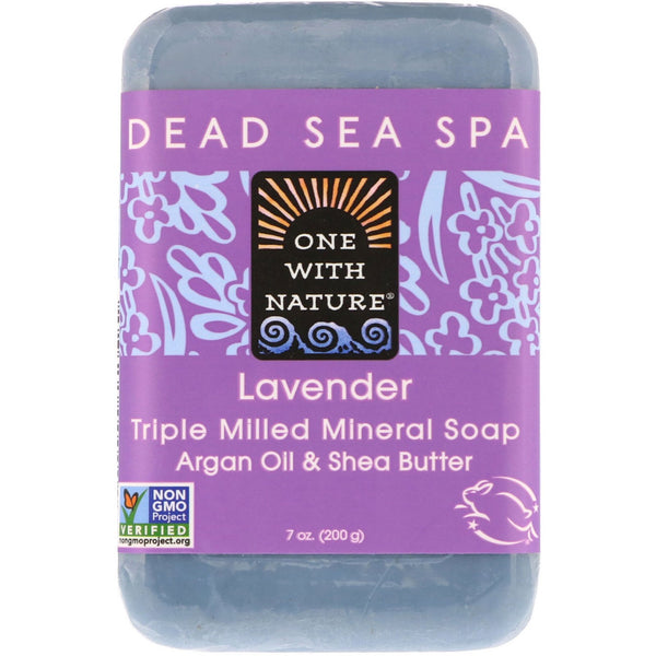 One with Nature, Triple Milled Mineral Soap Bar, Lavender, 7 oz (200 g) - The Supplement Shop