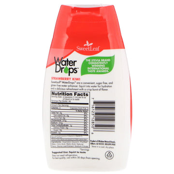SweetLeaf Stevia, Water Drops®, Delicious Stevia Water Enhancer, Strawberry Kiwi, 1.62 fl oz (48 ml)