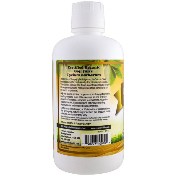 Dynamic Health Laboratories, Certified Organic Goji Gold, 100% Juice, 32 fl oz (946 ml) - The Supplement Shop