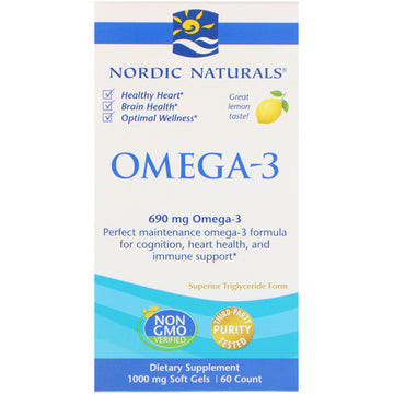 Nordic Naturals, Omega-3, Lemon, 690 mg, 60 Soft Gels
