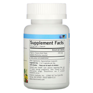 Eclectic Herb, Freeze Dried, Hops, 200 mg, 90 Veg Caps