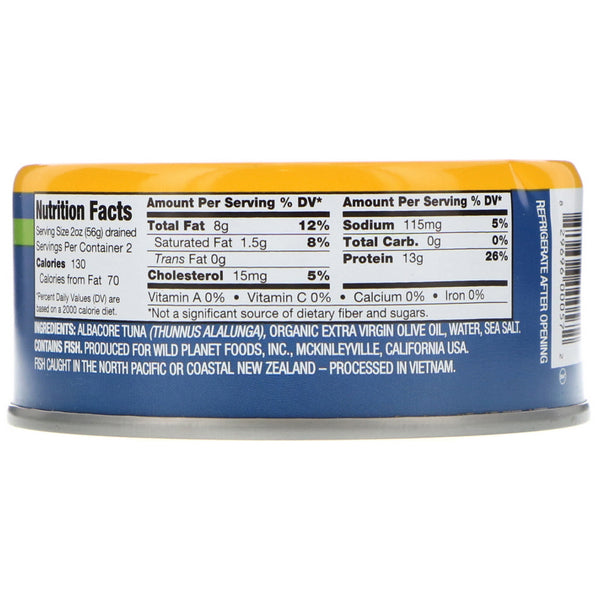 Wild Planet, Albacore Wild Tuna In Extra Virgin Olive Oil, 5 oz (142 g) - The Supplement Shop