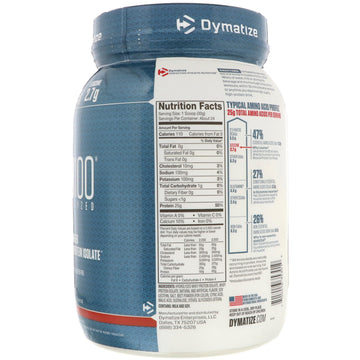 Dymatize Nutrition, ISO 100 Hydrolyzed, 100% Whey Protein Isolate, Strawberry, 1.6 lbs (725 g)