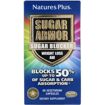 Nature's Plus, Sugar Armor, Sugar Blocker, Weight Loss Aid, 60 Vegetarian Capsules