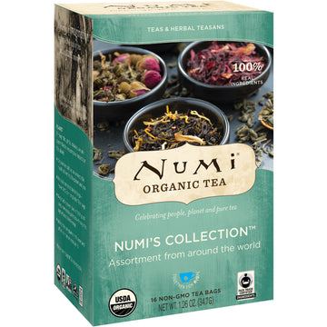 Numi Tea, Organic Tea, Teas & Herbal Teasans, Numi's Collection, 16 Non-GMO Tea Bags, 1.26 oz (34.7 g)