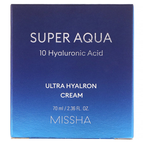 Missha, Super Aqua, Ultra Hyalron Cream, 2.36 fl oz (70 ml) - The Supplement Shop
