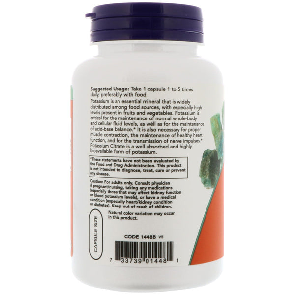 Now Foods, Potassium Citrate, 99 mg, 180 Capsules - The Supplement Shop