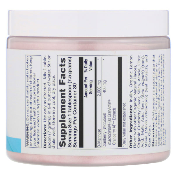 Solaray, D-Mannose with CranActin Powder, 2,000 mg, 8 oz (226 g)