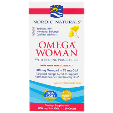 Nordic Naturals, Omega Woman with Evening Primrose Oil, 830 mg, 120 Soft Gels