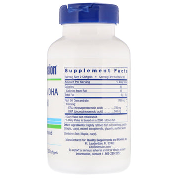 Life Extension, Clearly EPA/DHA Fish Oil, 120 Softgels