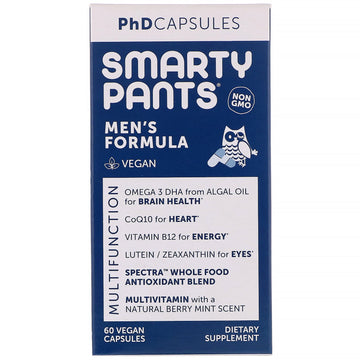 SmartyPants, PhD Capsules, Men's Formula, 60 Vegan Capsules