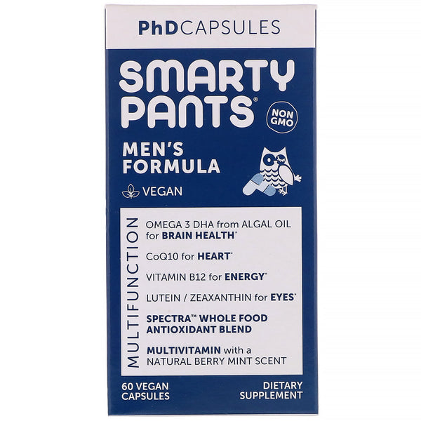 SmartyPants, PhD Capsules, Men's Formula, 60 Vegan Capsules - The Supplement Shop