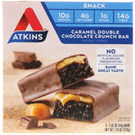 Atkins, Snack, Caramel Double Chocolate Crunch Bar, 5 Bars, 1.55 oz (44 g) Each - The Supplement Shop