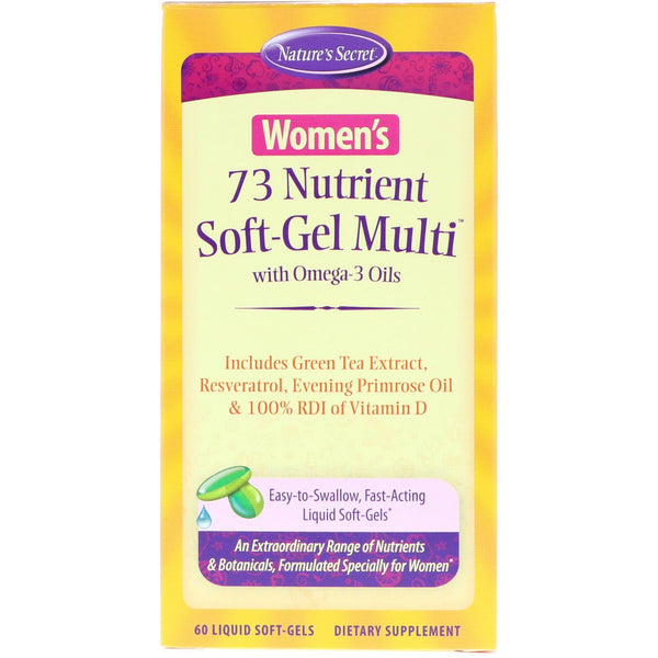 Nature's Secret, Women's 73 Nutrient Soft-Gel Multi with Omega-3 Oils, 60 Liquid Soft-Gels - The Supplement Shop