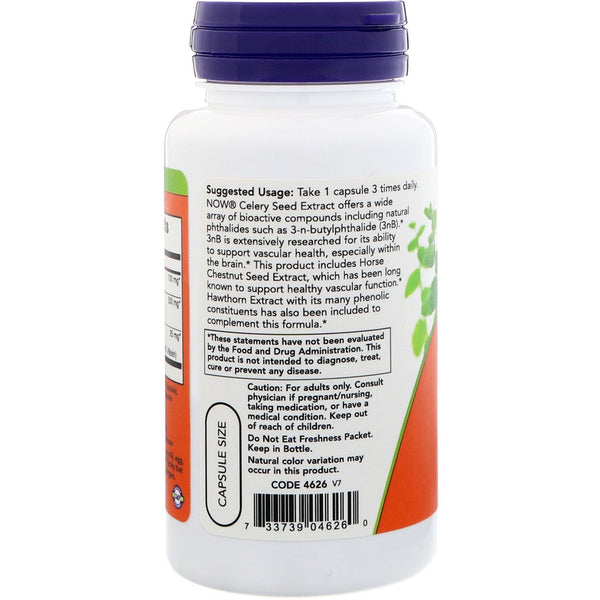 NOW Foods, Celery Seed Extract, 60 Veg Capsules