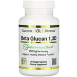 California Gold Nutrition, Beta Glucan 1-3D with Beta-ImmuneShield, 250 mg Per Serving, 120 Veggie Capsules - The Supplement Shop