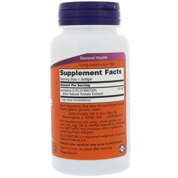 NOW Foods, Lycopene, 10 mg, 60 Softgels