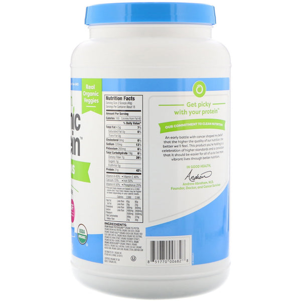 Orgain, Organic Protein & Greens Protein Powder, Plant Based, Vanilla Bean, 1.94 lbs (882 g) - The Supplement Shop