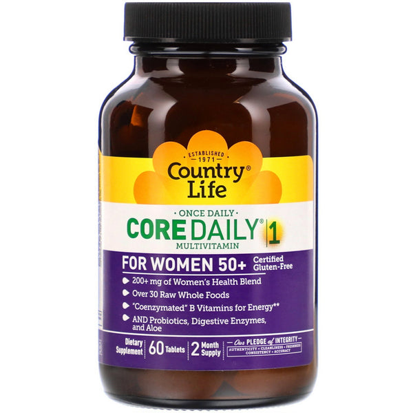 Country Life, Core Daily-1 Multivitamin for Women 50+, 60 Tablets - The Supplement Shop