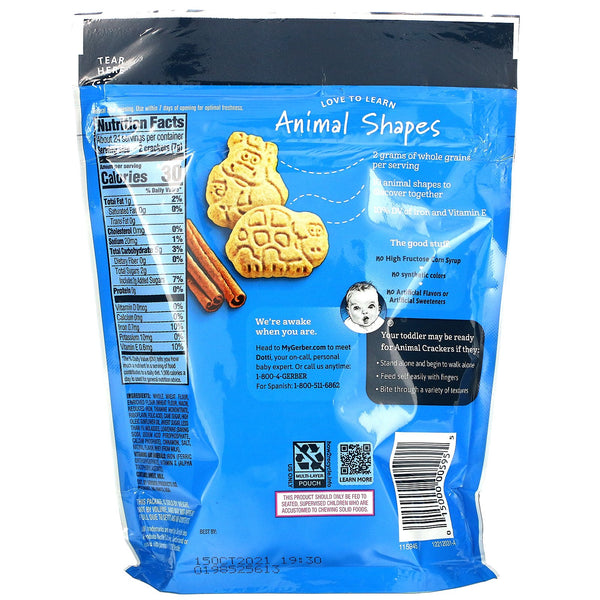 Gerber, Animal Crackers, 12+ Months, Cinnamon Graham, 6 oz (170 g) - The Supplement Shop