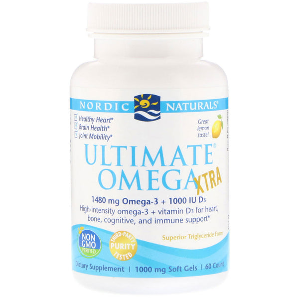 Nordic Naturals, Ultimate Omega Xtra, Lemon, 1,000 mg, 60 Soft Gels - The Supplement Shop