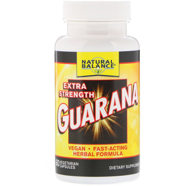 Natural Balance, Guarana, Extra Strength, 60 Vegetarian Capsules - The Supplement Shop