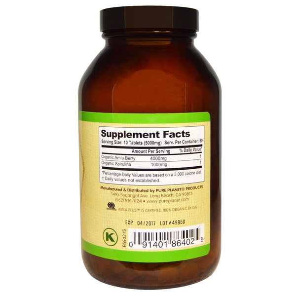 Pure Planet, Amla Plus, 500 mg, 500 Tablets - The Supplement Shop
