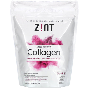 Zint, Grass-Fed Beef Collagen, Hydrolyzed Collagen Types I & III, 16 oz (454 g)