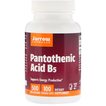 Jarrow Formulas, Pantothenic Acid B5, 500 mg, 100 Veggie Caps