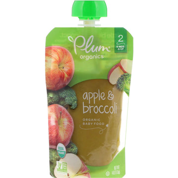 Plum Organics, Organic Baby Food, Stage 2, Apple & Broccoli, 4 oz (113 g)