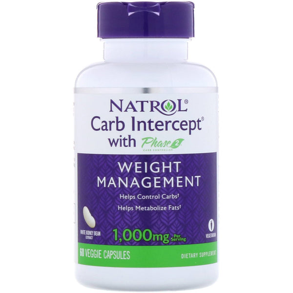 Natrol, Carb Intercept with Phase 2 Carb Controller, 1,000 mg, 60 Veggie Caps