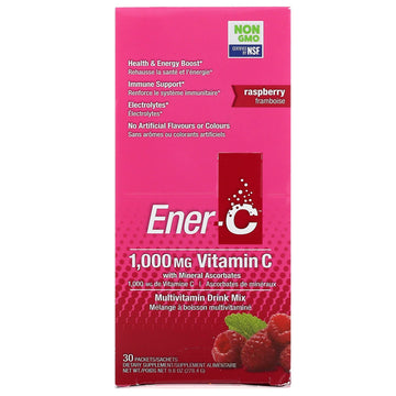 Ener-C, Vitamin C, Multivitamin Drink Mix, Raspberry, 30 Packets, 9.8 oz (277 g)