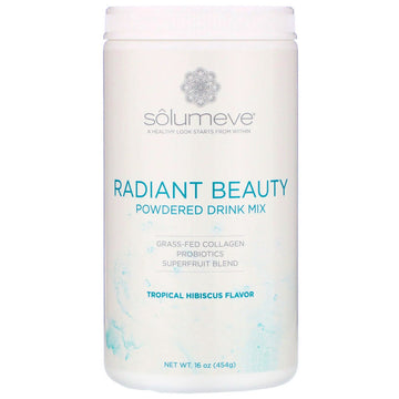 Solumeve, Radiant Beauty, Grass-Fed Collagen, Probiotics & Superfruits Powdered Drink Mix, Tropical Hibiscus, 16 oz (454 g)