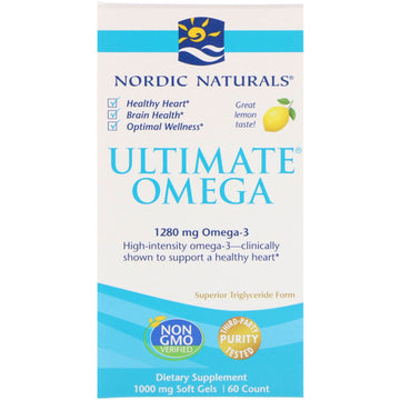 Nordic Naturals, Ultimate Omega, Lemon, 1,280 mg, 60 Soft Gels
