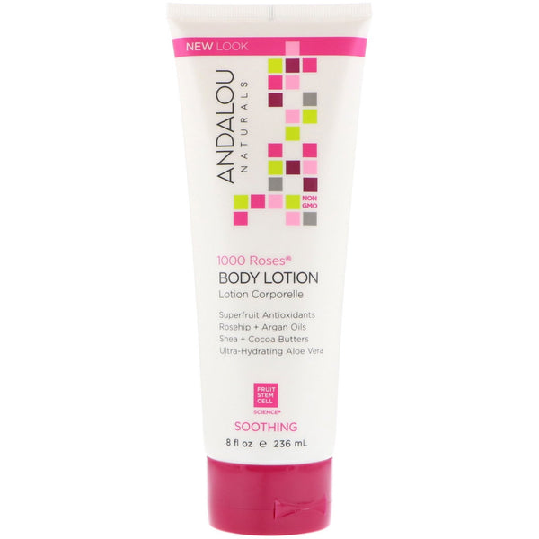 Andalou Naturals, Body Lotion, Soothing, 1000 Roses, 8 fl oz (236 ml) - The Supplement Shop