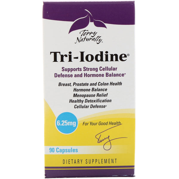 EuroPharma, Terry Naturally, Tri-Iodine, 6.25 mg, 90 Capsules - The Supplement Shop
