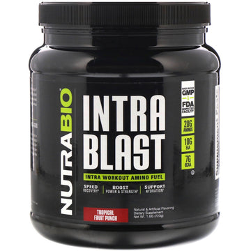 NutraBio Labs, Intra Blast, Intra Workout Amino Fuel, Tropical Fruit Punch, 1.6 lb (723 g)