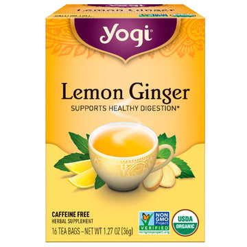 Yogi Tea, Lemon Ginger, Caffeine Free, 16 Tea Bags, 1.27 oz (36 g)