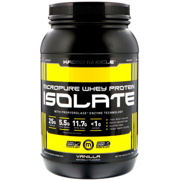Kaged Muscle, MicroPure Whey Protein Isolate, Vanilla, 3 lbs (1.36 kg)