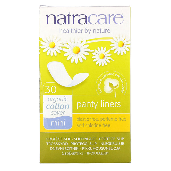 Natracare, Panty Liners, Organic Cotton Cover, Mini, 30 Liners - The Supplement Shop