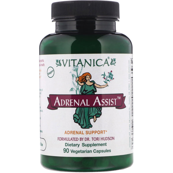Vitanica, Adrenal Assist, Adrenal Support, 90 Vegetarian Capsules - The Supplement Shop