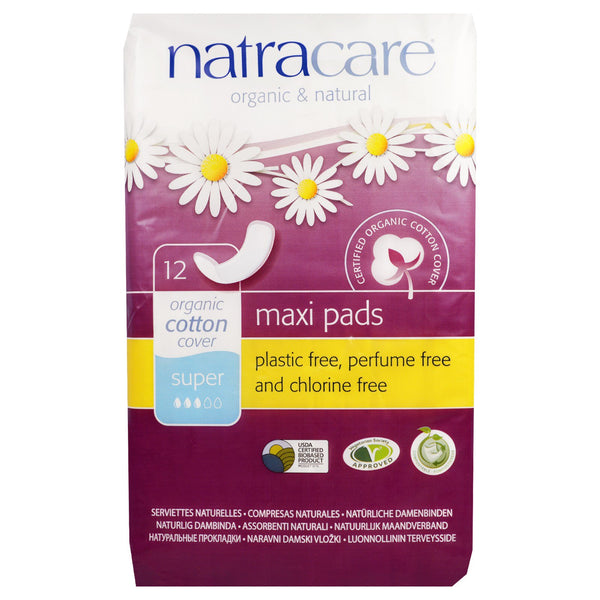 Natracare, Organic & Natural Maxi Pads, 12 Super Pads - The Supplement Shop