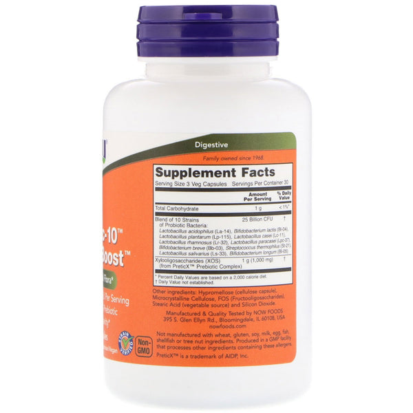 Now Foods, Probiotic-10 & Bifido Boost, 25 Billion, 90 Veg Capsules - The Supplement Shop