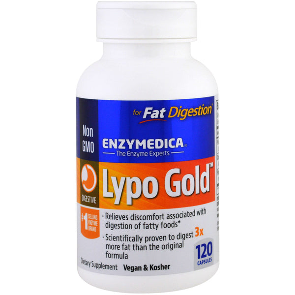 Enzymedica, Lypo Gold, For Fat Digestion, 120 Capsules - The Supplement Shop